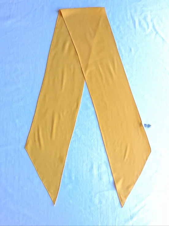Vintage Scarf Veresa by VERA Solid Yellow Skinny Pointed Ends Polyester Light - Picture 3 of 6